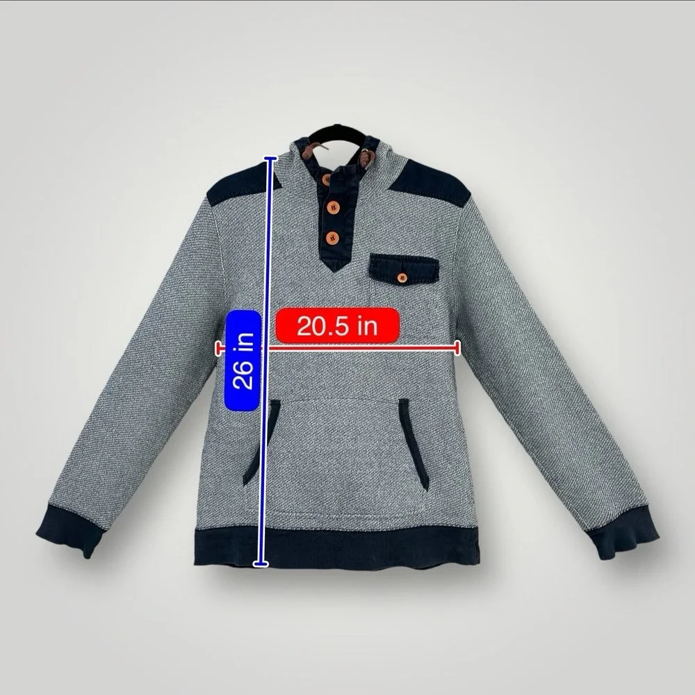 CPO Provisions Shipmen Supply Hoodie Mens L SLIM Gray w Blue Trim Long Sleeves‎